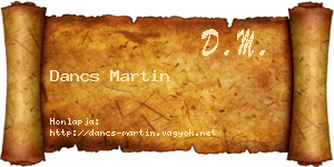 Dancs Martin névjegykártya